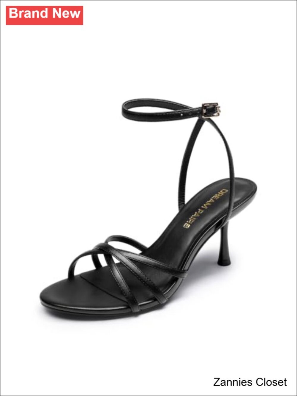 ✨ DREAM PAIRS Women's Kitten Heel Ankle Strap Sandals Faux Leather
